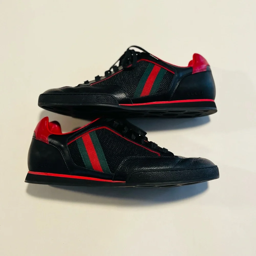 Gucci Vintage Tennis 83 Web Low Top Men’s Sneakers Size 7 - Picture 4 of 8